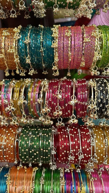 Raindrop Kashmiri Bangles Set – Elegant Drop Design Chooriyan for Women | Premium Imitation Jewelry